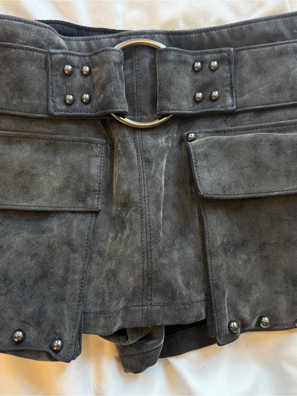 We The Free Micro Mini Suede Cargo Skort - Picture 7 of 12